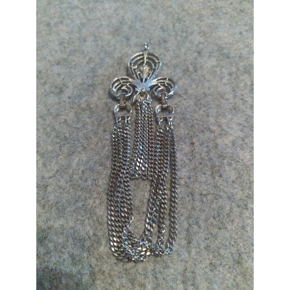 Silver Tone‎ Chain Tassel Pendant Necklace Statement Fashion Jewelry